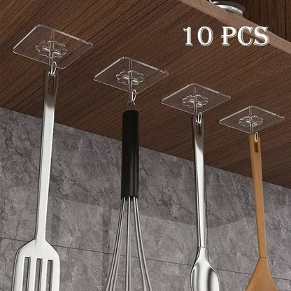 Transparent Hook Hanger - Stylish Design and High Stability with Strong Double Face (10 Pieces) 
