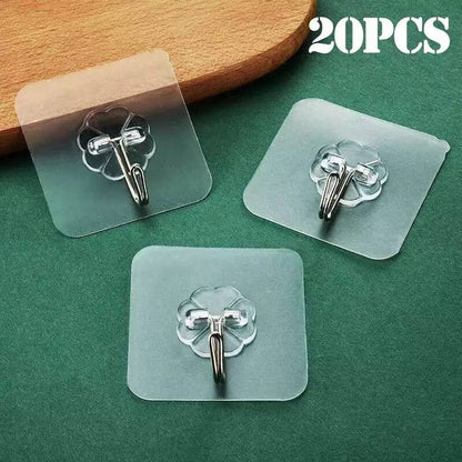 Transparent Hook Hanger - Stylish Design and High Stability with Strong Double Face (10 Pieces) 