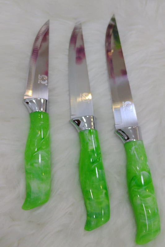 Lux Ceramic Sharp Knife Set, 3 Sizes - For professional shawarma, cake, and bread cutting!