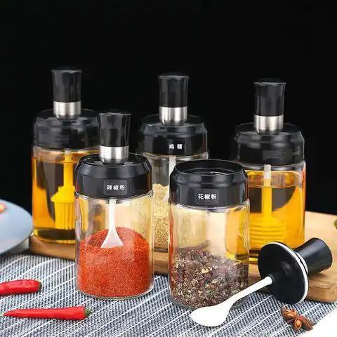 Glass Spice Jar with Spoon - Stylish and Versatile Design 