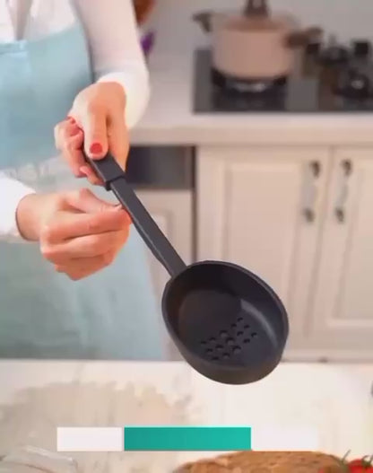 3 in 1 Trio Dispenser - Scoop, Spoon, and Strainer in One 
